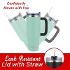 Brentwood 40-Oz. Insulated Stainless Steel Tumbler Cup with Handle, Lid, and Straw, Black - 3 of 4