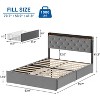 homfan Bed Frame with Charging Station Upholstered Headboard & 4 Storage Drawers,Platform Bed Frame Mattress Foundation with Wooden Slats Support - 2 of 4