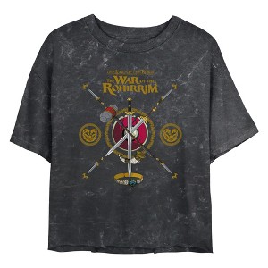 Junior's The Lord of the Rings: The War of the Rohirrim Swords and Daggers Symbol Crop T-Shirt - 1 of 4