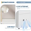 Cat Litter Box Enclosure, Hidden Kitty Toilet Furniture - White Dual Rooms for 2 Cats with Scratching Posts, Double-Layer Mats - 3 of 4