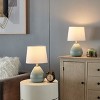 Maxax Blue Ceramic Table Lamp, Artistic ribbed Desk Lamp for Bedroom Nightstand, Living Room - 2 of 4
