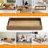 Acacia Wood Serving Tray with Metal Handles, 17 Inches Wooden Coffee Table Tray - 2 of 4