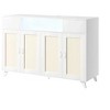 2-Drawer 2-Door Sideboard Cabinet with LED Lights & Power Outlet - Iron & MDF Storage Console Table with Adjustable Shelves, for Dining Room - 2 of 4