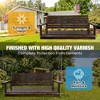 Fortune Candy Wooden Porch Swing 2-Seater Extra Large, Ergonomic Seat, Bench Swing with Hanging Chains, for Outdoor Patio Garden Yard - 2 of 4