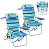 2Pcs Aluminum Frame Beach Chairs with Side Bag, Ice Pack, Rear Storage Pocket, Portable Outdoor Beach Chairs - 2 of 4