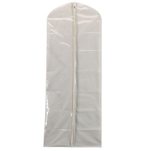 Gown Protector Bag, Durable and Breathable Canvas, Clear Front, Full-Length Zipper - 1 of 3