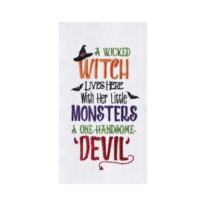 C&F Home Witch, Monsters, and Devil Cotton Embroidered Flour Sack Halloween Kitchen Towel - 1 of 4
