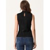 Allegra K Women's Mock Neck Sleeveless Keyhole Back Ribbed Knit Blouses - 3 of 4