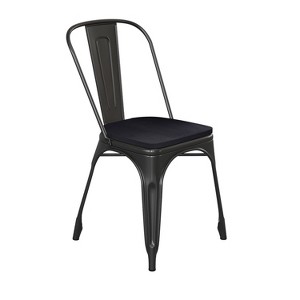 Emma and Oliver Metal Stacking Dining Chairs with Poly Resin Seats for Indoor/Outdoor Use - 1 of 4