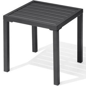 Crestlive Products Outdoor 16in Side Table Small Metal Square End Table Easy Assemble Weather Resistant Ideal - 1 of 4