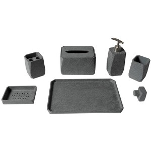 ALFI ABCO1023 7 Piece Solid Concrete Gray Matte Bathroom Accessory Set - 1 of 4