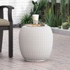 Maggift Patio End Tables Accent Side End Table for Outdoor and Indoor, Garden, Backyard Use, Special Design, White, 15.75"*15.75"*15.75" - 2 of 4