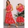 INSPIRE CHIC Women's Floral Midi One Shoulder Sleeveless Boho Sundress - 2 of 4