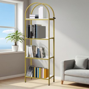 Bookshelf, Arched Bookshelf 5 Tier Bookcase, Industrial Open Book Shelves for Living Room, Modern Freestanding Display Shelving Unit Storage Rack - 1 of 4