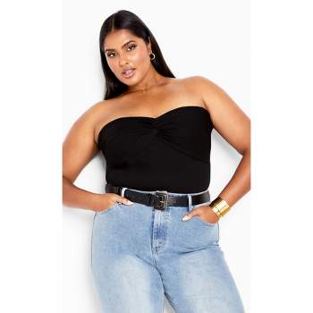 Women's Plus Size Asher Top - black | CITY CHIC