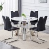 Maggift Dining Sets of 5, Table Chairs Set with White High-Gloss Tabletop and 4 Chairs for Dining Room or Kitchen, Black, 15"*16"*37.4" - 4 of 4