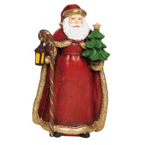 Transpac Resin 9 in. Multicolored Christmas Gilded Santa Figurine - 1 of 2