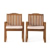 Della 2pk Acacia Wood Dining Chairs: Weather-Resistant with Cushions - Christopher Knight Home - 2 of 4