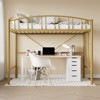 Twin Loft Bed with Stairs & Arched Guardrail, Metal Platform Bed with Strong Slats, Space-Saving, Noise-Free, No Box Spring Needed, Kids & Dorm Room - 4 of 4