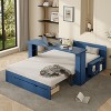 KWPZQEB Daybed with Trundle, Solid Wood Bed Frame with Removable Desk and Drawers, Sofa Day Bed with Side Table for Living Room, Bedroom - 3 of 4