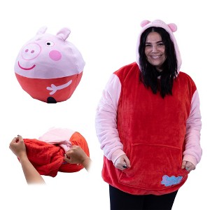Peppa Pig Adult Snugible Blanket Hoodie & Pillow - 1 of 4