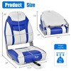 Costway High Back Folding Boat Seats w/ Blue White Sponge Cushion & Flexible Hinges - 4 of 4