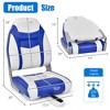 Costway High Back Folding Boat Seats w/ Blue White Sponge Cushion & Flexible Hinges - image 4 of 4