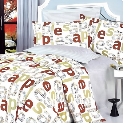 Slickblue Apple Letters Print Bedding Comforter Set, Queen All-In-One 5-Piece Set, Playful Style — фото 2