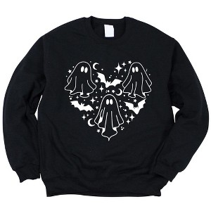 Simply Sage Market Women's Graphic Sweatshirt Ghosts Heart - 1 of 4
