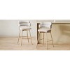26" Counter Height Bar Stools Set of 2,180° Swivel Upholstered Barstools with Metal Legs,Tiered Back Bar Stool for Kitchen Island Pub-Coolbibila - 3 of 4