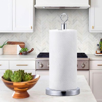 Chrome Stainless Steel Weighted Paper Towel Holder Stand