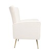 Velvet Wingback Accent Chair with Gold Legs, Upholstered Single Sofa for Living Room, Bedroom, or Office - 3 of 4
