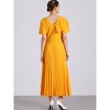 Allegra K Women's Ruffles Short Sleeve Asymmetrical Neck Pleated Hem Midi Dress - 3 of 4