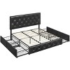Yaheetech Upholstered Faux Leather Bed Frame with Adjustable Headboard - 2 of 4