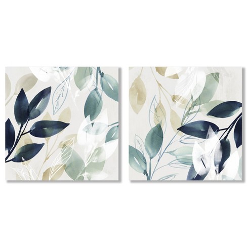 Americanflat - (set Of 2) Canvas Wall Art Set Green Sleeves By Pi ...