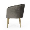 Deshler Modern Glam Tufted Velvet Dining Chair Gray/Gold - Christopher Knight Home: Upholstered Armrest, Metal Legs - 4 of 4