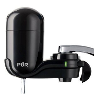 PUR Faucet Vertical Mount Water Filtration System Black: Best Faucet Water Purifier, Easy Installation, Filters Mercury & Lead - 1 of 4