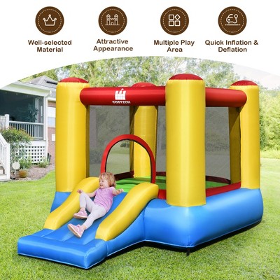 Colorful Inflatable Bouncer House with Slide and Blower