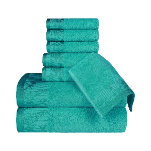 Charming Floral Accent Cotton Towel Set by Blue Nile Mills - 1 of 4
