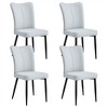 4Pcs Dining Chairs, Modern Minimalist Upholstered Dining Chairs With Backrest And Metal Legs, Kitchen Dining Room Chairs - 4 of 4