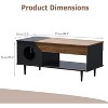 Acekool 45'' Coffee Table with Cat House, Storage Drawer, Rustic Black Table for Living Room, Hidden Litter Box, Cat Door - 2 of 4