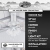 Portage Bay Miller Park 44 Inch Indoor Home Ceiling Fan with LED Light Fixture & 5 Reversible Blades, White Finish with Gray Oak/WhiteBlades - 2 of 4