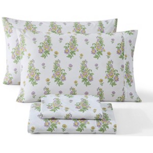 HLC.ME Floral Multi-Piece Bed Sheets Set - Wrinkle Resistant & Ultra Soft - Fits Mattresses up to 15 Inches Deep - 1 of 4