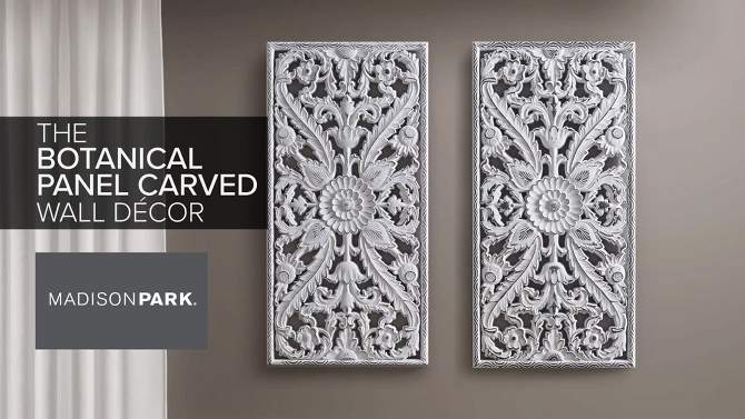 2pc Botanical Carved Wall Decor Panel Set Bronze - Madison Park, 2 of 10, play video