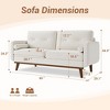 65" Mid Century Modern Loveseat Sofa, 2 Seater Linen Upholstered Couch with Button Tufted Design & Wood Legs for Living Room & Apartment - 2 of 4