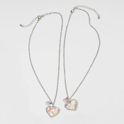 Girls' 2pk Floral Heart Necklace - Cat & Jack™