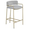 Velvet Low Back Upholstered Stool with Gold Frame, Mid-Century Modern Style for Stylish Interiors - 2 of 4
