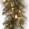 National Tree Company Pre-Lit 'Feel Real' Artificial Christmas Garland, Green, Glittery Bristle Pine, White Lights, Frosted Branches, Plug In,9 Feet - 3 of 3