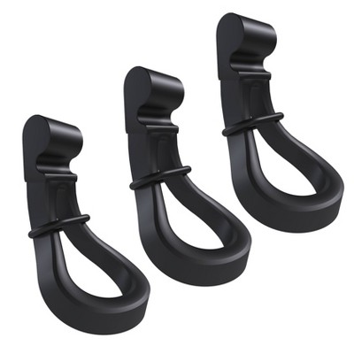 Hang It Simple Plastic Hooks, Add-on Accessories for Kits Tear Drop Rubber Hook 3PK Black