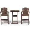 Hyleory 3-Piece HDPE Patio Bar Set with Adirondack Bar Stools - Durable Outdoor Furniture for Stylish Entertaining - 2 of 4